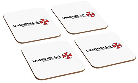 Mugmart Untersetzer Resident Evil Umbrella Corporation, Holz, 4-teilig