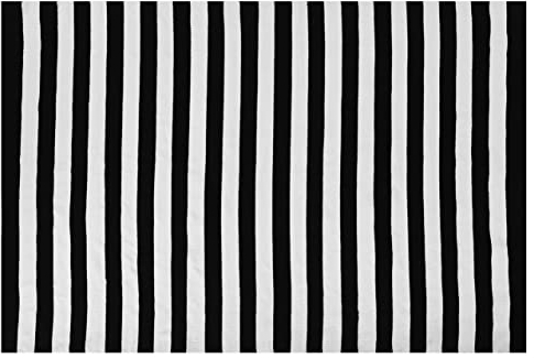 Beliani Terasseteppich Balkonteppich mit schwarz-weißen Streifen 140 x 200 cm Tavas