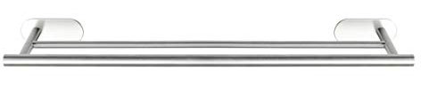 WENKO Turbo-Loc® Badetuchstange Orea Matt, Befestigen ohne Bohren, 2 extra Lange Handtuchstangen für Badetuch oder Handtücher, aus rostfreiem Edelstahl matt, 60 x 4,5 x 12 cm