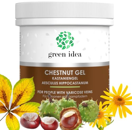 GREEN IDEA - Krampfadern Creme Venen - Rosskastanien Salbe Gel - Beincreme mit Arnika, Rosskastanie, Rutin - gegen Besenreiser und Hämeroiden - Venensalbe - Hergestellt in der EU