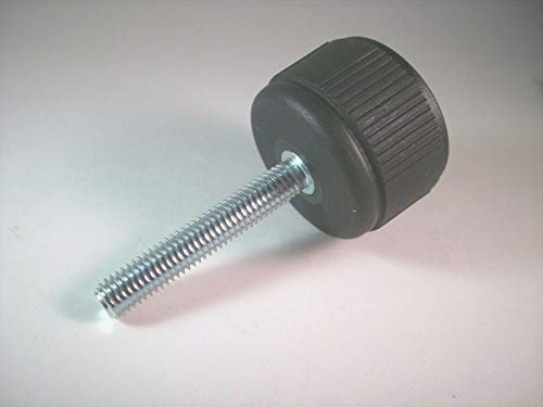 1 vis de réglage moletée avec boulon fileté, plastique/acier, noir (poignée 40 mm, M8 x 47 mm).