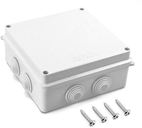 QWORK® Aufputz Abzweigkasten, Abzweigdose, wasserdicht, staubdicht, IP65, ABS-Kunststoff, Universal Elektro Projekt Gehäuse, weiß, 150 x 150 x 70 mm