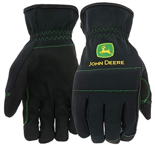 JOHN DEERE West Chester JD86021-XL Hi-Dex Synthetic Palm Gloves X-Large, 4-Way Stretch Spandex Back Gloves with Padded Knuckles, Reinforced Thumb Saddles