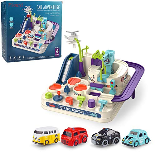 fiouni Adventure Car Kid Toys pour 4 5 6 7 8 Ans Garçon Filles, Voiture Piste de Course Jouets Intelligence Éducatif Cadeaux d'anniversaire pour Enfants de 3 Ans