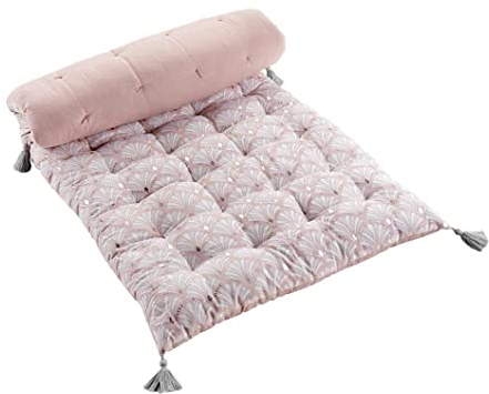 Dynamic24 Premium Liegenauflage 120 x 60 cm Auflage für Liegen Gartenliegen Sonnenliegen Matratze Holzliegen Kissen Deckchair Polyrattan Palettenkissen Palettenauflage dick bequem (Rosa)