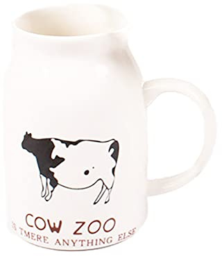 ZaH Milk Bottle Mug Ceramic 8oz Morning Mugs for Home Office School Restaurant Club Party, Milk Cup Novelty Coffee Mug Water Juice Cups, Cow
