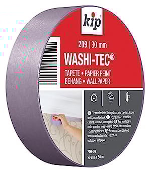 Kip Maler-Kreppband mit geringer Klebkraft, 30 mm x 50 m, zum Malen und Dekorieren, für Tapeten, Papier, empfindliche Oberflächen, Kunst und Handwerk