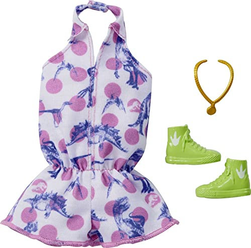 Barbie Fashions Complete Looks 1 Puppenkleidung inspiriert von der beliebten Marke Roxy, kompletter Look mit Outfit & Zubehör Puppen, Geschenk für Kinder von 3 bis 8 Jahren