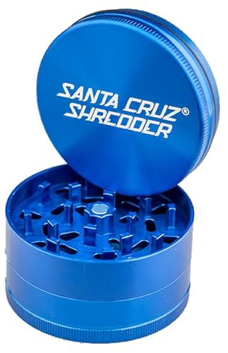 Santa Cruz Shredder Metal Herb Grinder Knurled Top for Stronger Grip 3-Piece Large 2.7 (Blue)
