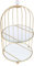 DOITOOL Gold Cake Stand, 2- Tier Cake Stands with Bird Cage Shaped, Metal Dessert Display Tray, Cupcake Display Stand, Wedding Cake Stand for Party Dessert Fruits Display Stand Metal Candle Stand