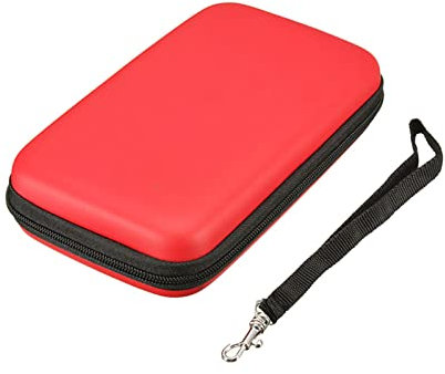 Étui de transport pour console Nintendo New3DS 3DSXL 3DSLL DSI NDSI XL Rouge Housse de transport rigide en EVA avec dragonne