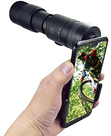 Monokulares Zielfernrohr, 10-300 x 40 mm Super-Telezoom-Monokular-Teleskop, tragbares 4K-Teleskop-Elektrolenteleskop mit Stativ für Vogelbeobachtung, Jagd, Reisen, Wandern