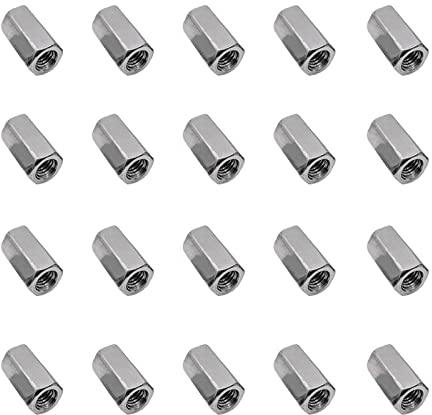 SyiXute 20 Pezzi Dadi Lunghi Esagonali,M5 Stelo lungo Dado Esagonale,Acciaio al Carbonio Dado Esagonale per Dispositivi di Fissaggio Industriali (M5*8 * 15mm)