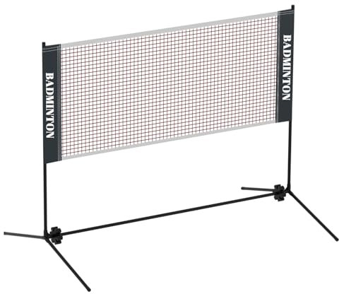 Ansobea 3,1m Badmintonnetz Tennisnetz Federballnetz, Volleyballnetz, höhenverstellbar 0.93-1.55m, mobiles Outdoor Tennisnetz mit Transporttasche, für Badminton Fußball Tennis