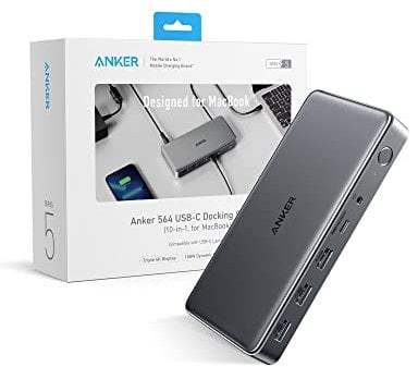 MacBook Pro Docking Station, Anker Triple Display 564 USB-C Docking Station (10-in-1, for MacBook), Dual 4K HDMI and DisplayPort, 4 USB Data Ports for MacBook Pro, Dell, Hp, Thinkpad Laptops and More