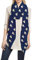 Lina & Lily Damen Schal Tuch mit Mops Hundemotiv (Marineblau)