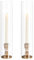 NUPTIO Holz Kerzenständer Glaszylinder Kerzen: 2 Stücke Glas Kerzenhalter Stabkerzen 35cm Groß Bodenlosen Zylinder Kerzen Windlicht Hochzeit Party Tisch Tafel Tafelaufsatz Esszimmer Deko