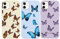 RUMDEY 3 Pack Aesthetic Butterfly Girls Woman Phone Case for Apple iPhone 11 6.1 inches, Matte Soft Slim Shockproof TPU Bumper Cover for iPhone 11 with Design, Blue&Purple&Beige