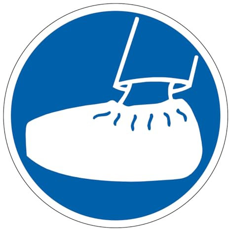 M214 - Port de sur-chaussures obligatoire - Panneau et Signalétique d'obligation - Dimensions au choix - Norme ISO 7010