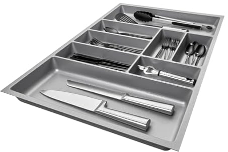 SO-BOX 2 Besteckkasten Breite 70,9 cm, Tiefe 46,2 cm mit silbergrauer Kanvas-Struktur für Schubladen bis Juli 2012 von NOBILIA mit einer Breite von 80 cm