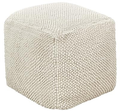 Pouf Baumwolle beige/hellbeige 45x45x45 cm Sitzhocker quadratisch Joara