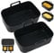 YQL Air Fryer Silicone Liner for Ninja/Tower Dual/Instant Vortex, 2PCS Silicone Air Fryer Liners Reusable Air Fryer Accessories for Ninja Foodi AF300UK, Salter Dual Air Fryer (Black)