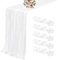Lumaycens 5er-Pack Käsetuch-Tischläufer, weißer Tischläufer, 3 m, Tischläufer, rustikale Gaze-Tischläufer für Hochzeit, Tischdekoration, Hochzeitsbogen, Party-Dekoration (90 x 300 cm)