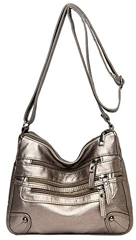 compatible with Motorrad Taschen Set Frauen weiches Umhängetaschen mehrschichtige klassische Umhängetasche Luxus-Designer-Handtasche und Geldbörse Laufhosen Damen Mit Taschen (Bronze, One Size)