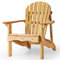 AMATA Single Adirondack Stuhl für Draußen, UNGURS Collection - Wetterfester Holzstuhl für Terrasse, Hinterhof und Garten Feuerstellen - Ergonomisch und Langlebig, Zeitloses Design (Braun)