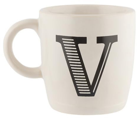 FabFinds Hugga Mug with Initials Classic Ceramic Mug Large Gift Coffee Cups 330ml (V)