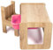 Industrial Living Kindertisch mit rosa Schublade - Spieltisch - Zeichentisch - Kinderschreibtisch mit Hochstuhl - Aktivitätstisch - Walnuss - Holz