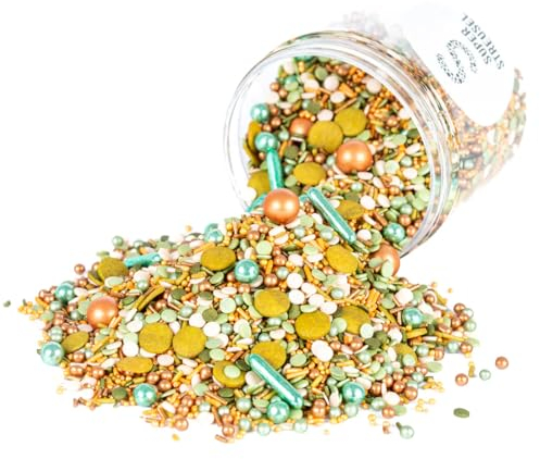 Super Streusel Dschungelchen Tortendeko Dschungel Wald Safari und Natur | Essbare Dschungel Deko Torte Zuckerstreusel | Kuchen Deko Essbar Jungle Deko (90g)