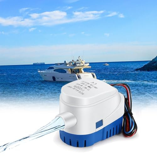 Miawtro Bomba De Agua 12v, Bomba De Achique para Bombear Agua 1100 Gph/70lpm, Detección Automática Bomba De Achique 12v Barco, Bomba Agua 12v con Interruptor Flotante