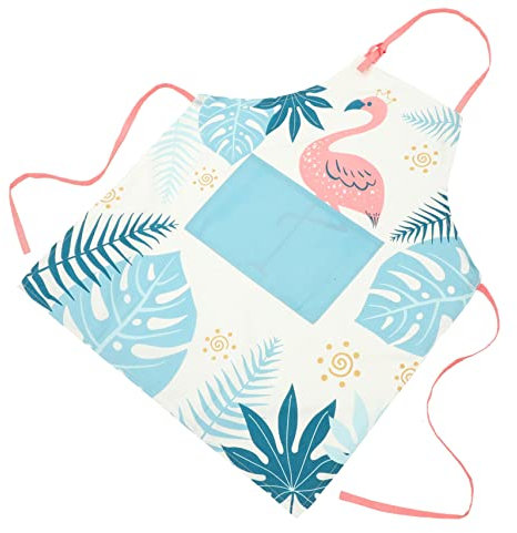 Garneck Delantal De Flamenco Para Cocina Ajustable Lazos Largos Estampado De Flamingos Delantal De Cocina Para Mujer