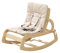 Baotree 3-in-1 Babywippe, verstellbarer Schaukelstuhl aus Holz, ergonomisches Design, Babyliege mit abnehmbarem Kissen, Sicherheitsgurt und Booster, Liege für Säuglinge bis Kleinkinder, Beige
