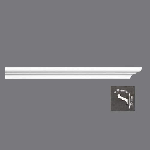 24 Meter| Stuckleiste für Decke| Styropor Premium Qualität |35x35x200 cm, Weiß