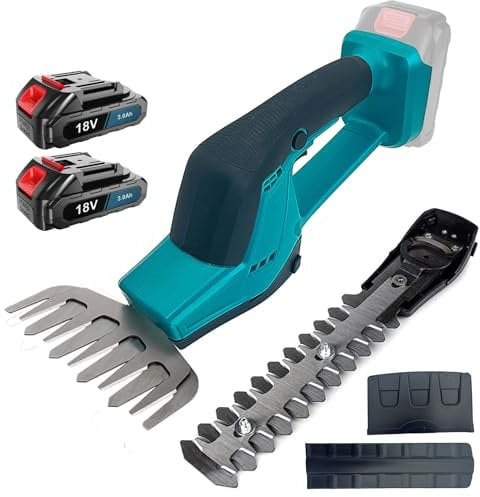 18V Cordless Hedge Trimmer Compatible with Makita 18V Battery,with 2 x 3.0AH Battery,2 in 1 Hedge Trimmer Cordless Hedge Cutter,22cm Cutting Length,for Lawn and Garden Landscaping