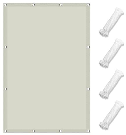 Sonnensegel inkl Befestigungsseile 270 x 300 cm Wetterbeständig mit UV Schutz Sonnenschutz Sunsail Sonnensegel Sonnenschutz mit Kostenlosem Seil für Terrasse Camping, cremefarben