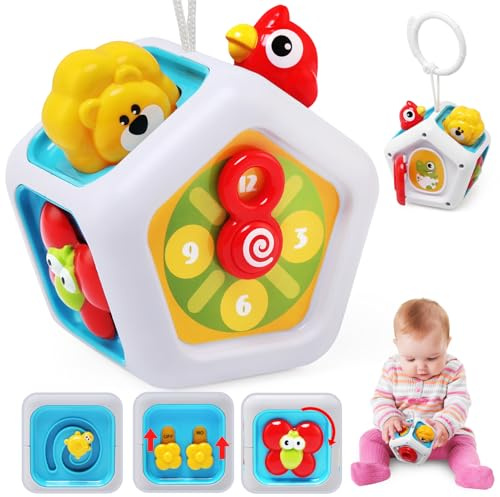 LEADSTAR Baby Spielzeug ab 1 Jahr, Montessori Motorikwürfel Spielzeug für 12-18 Monate Babys,Sensorisches Lernspielzeug, Fördert Motorik und Kognition, ideales Reisespielzeug für Unterwegs