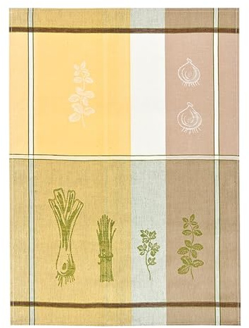 Kracht Geschirrtücher Halbleinen 50 x70 cm Gemüse-Motiv gelb