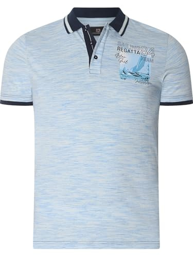 Jan Vanderstorm Herren Poloshirt Gilgi | Maritimer Kurzarmshirt-Look mit Segelprint, bequemes Baumwoll-Mix-Design, Comfort-Fit, markante Kontraste, große Größen L–7XL