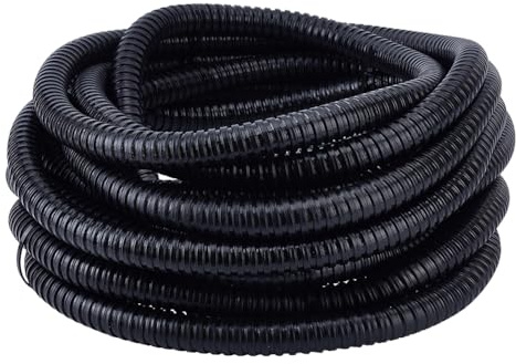 MAYJOYDIY 19mm Schwarzes Metall-Schutzrohr PVC verzinktes Stahlrohr flexibles Wellrohr für Kabel und Leitungen im Automobil Haushalt Büro und Industrie, 10m