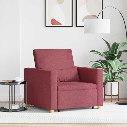 Lumanois Ausziehbare Schlafcouch Einzel Weinrot 90 x 165 x 87 cm Stoff,30.75kg,42002687