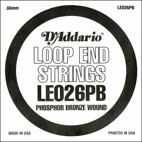 D'Addario .026 Phosphor Bronze Loop End Single String