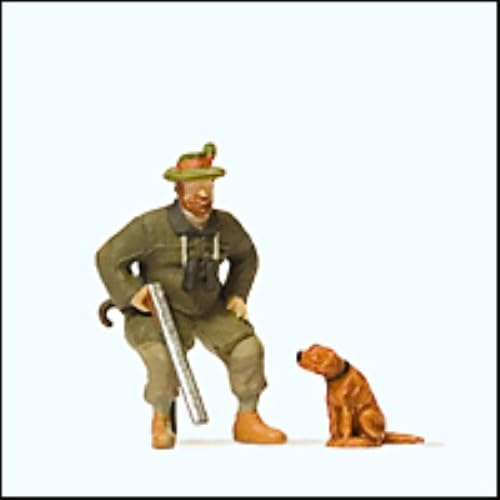 Preiser 1:87 PR28129 Modelleisenbahn-Zubehör – Jäger mit Jagdhund