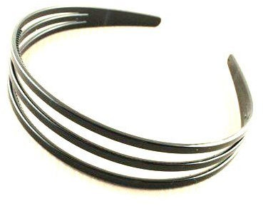 Serre-tête en plastique noir à trois rangées IN7859