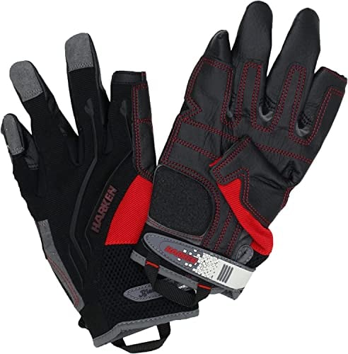 HARKEN Premium Segeln Schutzhandschuhe Herren Vollfinger Reflex, schwarz, Medium, Modell 2084M