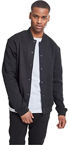 Urban Classics Men's 2-tone College Sweatjacket, Black (Blk/Blk ), XS