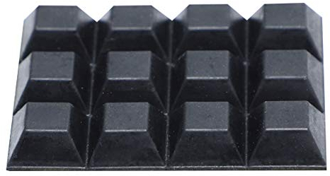 sourcing map 12 Stück Möbelgleiter Möbelfüße Eckige Gummi-Pads für Möbel 12 x 12 x 6 mm de
