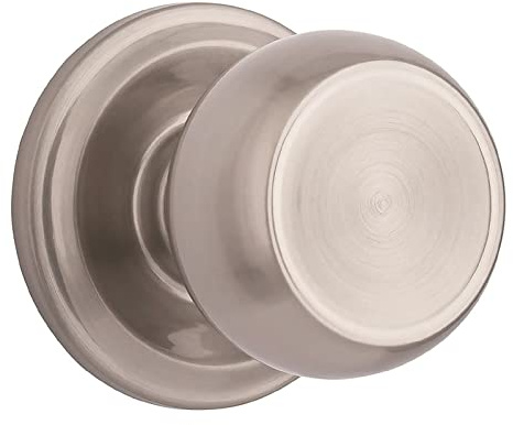 BRINKS Stafford Hall Closet Door Knob, Satin Nickel - Hands-Free Technology, Non-Locking, ADA Compliant, Easy Install, Commercial Grade Chassis